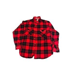 Vintage Saugatuck Drygoods Red Black Buffalo Plaid Flannel XL